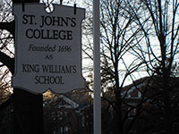 Entrance sign for St. John's College